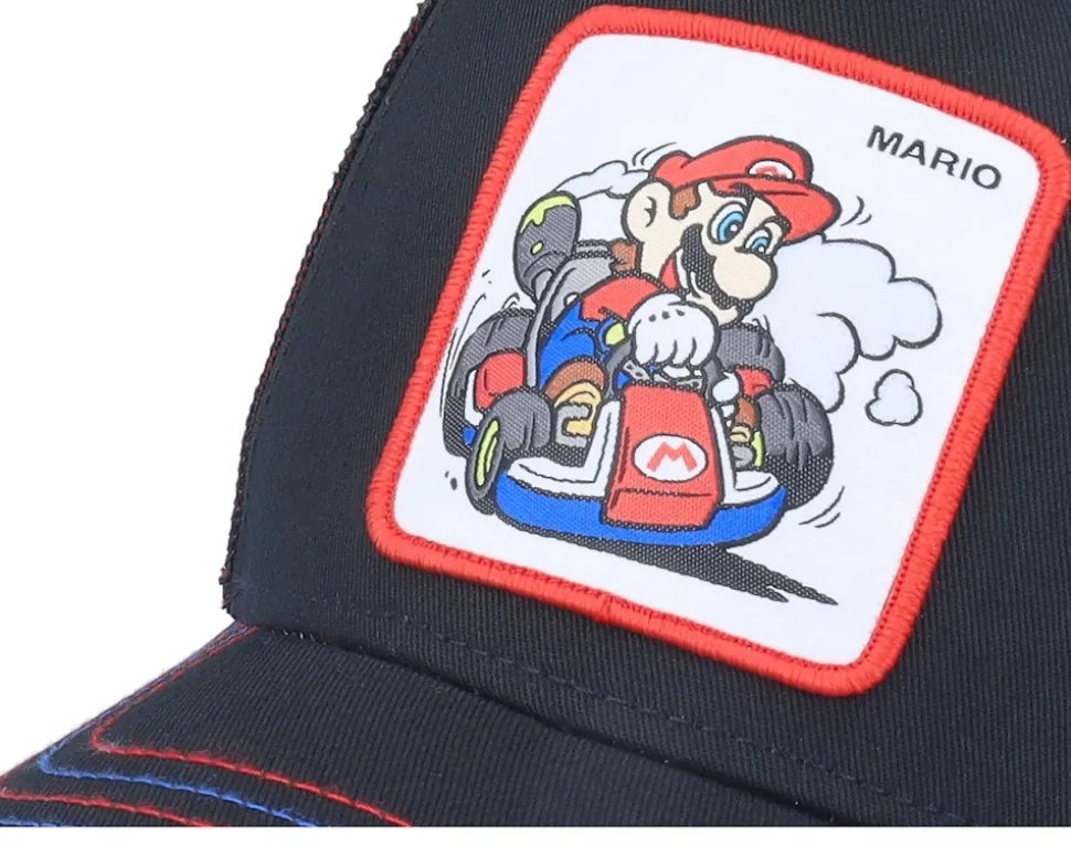 Super Mario Kart Mario Black/White/Blue Trucker - Capslab