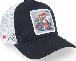 Super Mario Kart Mario Black/White/Blue Trucker - Capslab