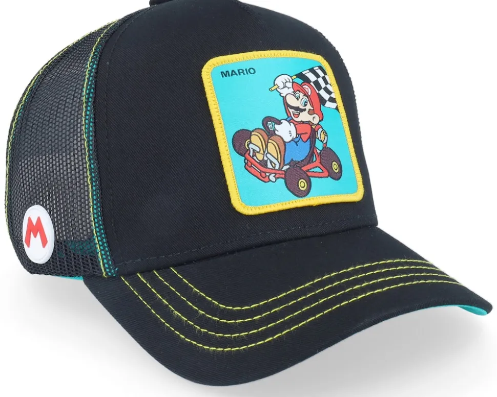 Super Mario Kart Mario Black/White/Blue Trucker - Capslab