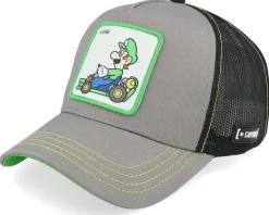 Super Mario Luigi Black/Grey A-Frame Trucker - Capslab