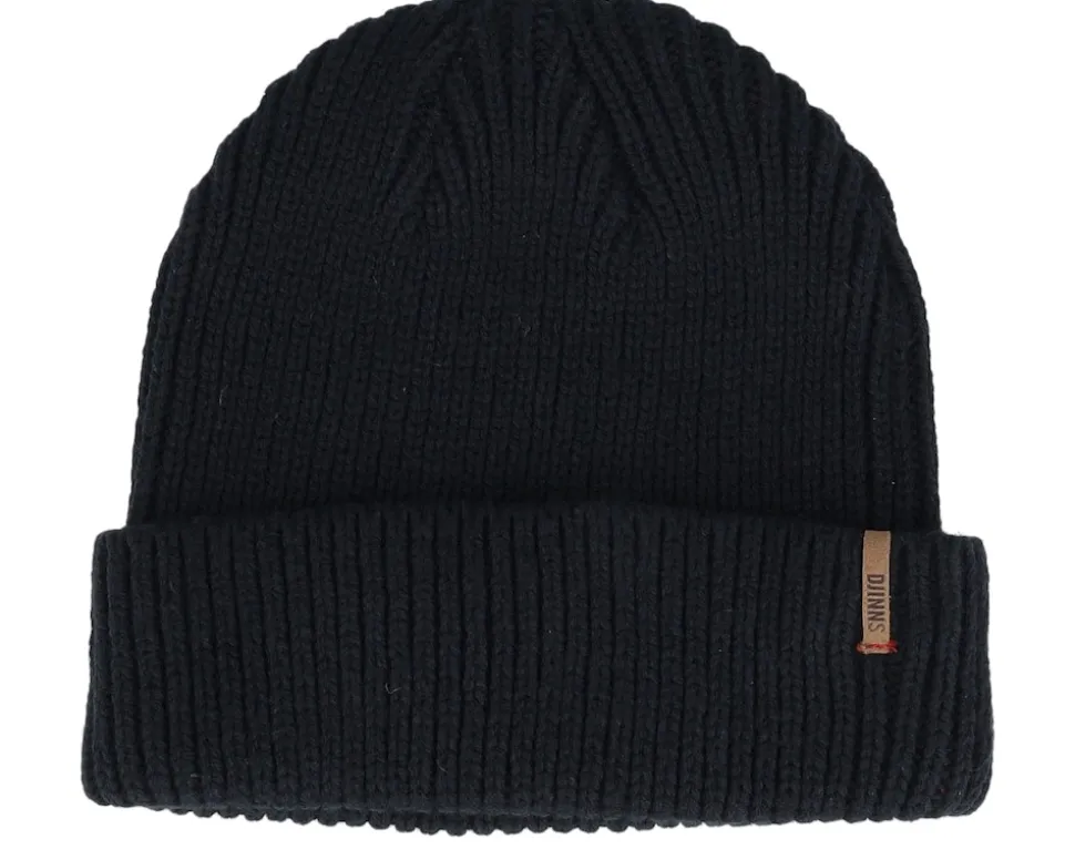 Super Rip Knit Black Short Beanie - Djinns