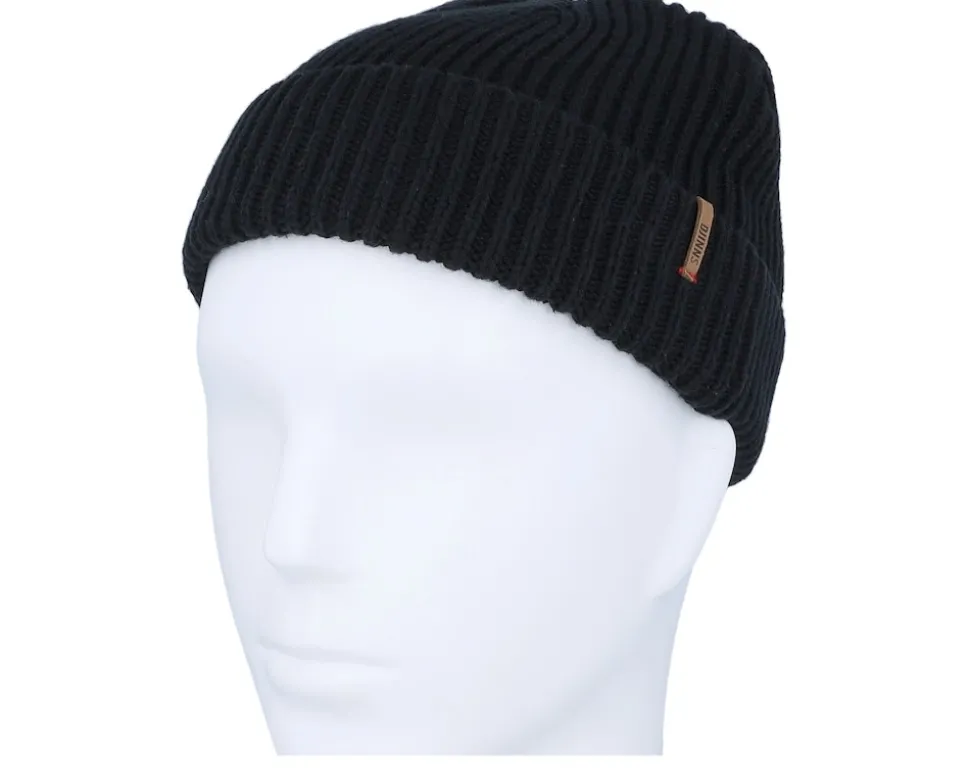 Super Rip Knit Black Short Beanie - Djinns