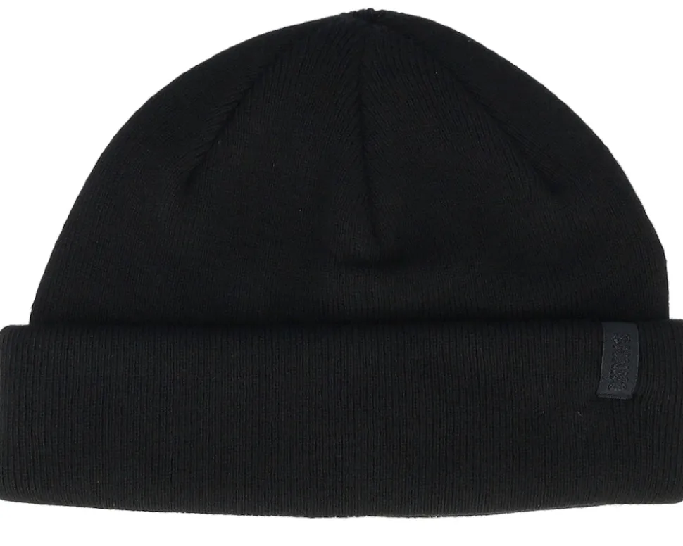 Super Short Beanie Soft Knit Black Cuff - Djinns