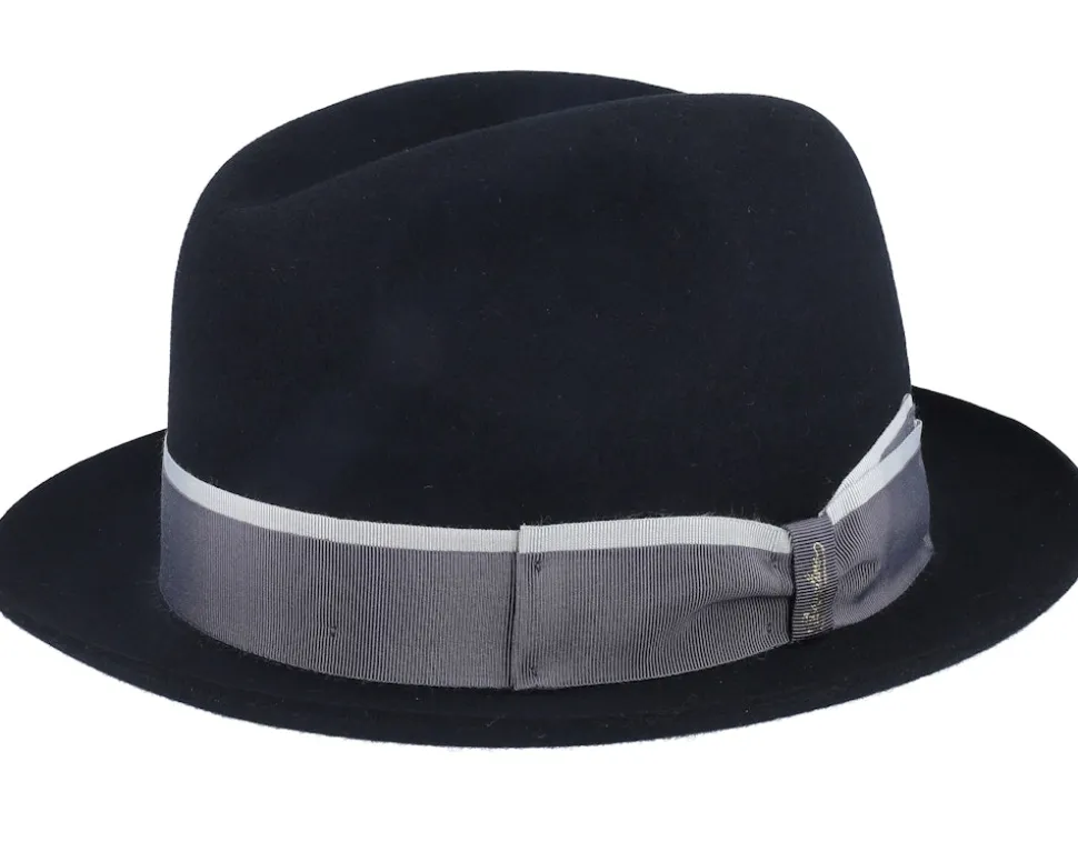 Superfine Wool Black Fedora - Borsalino