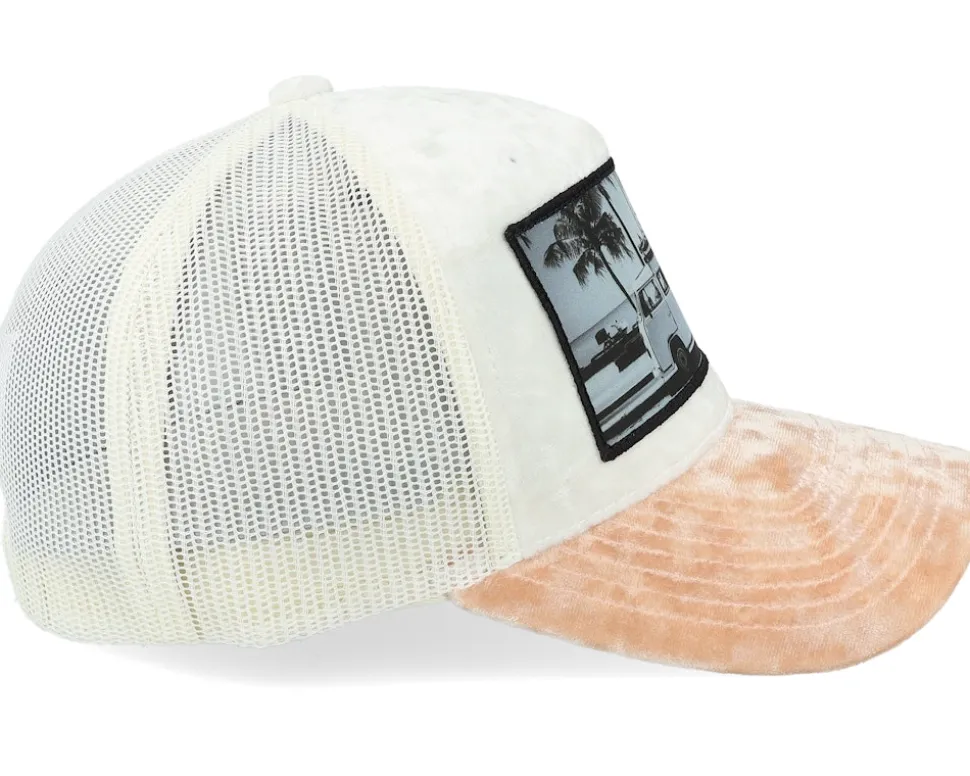 Surf Van Velvet White/Peach/Ivory A-frame Trucker - Calza Pennello