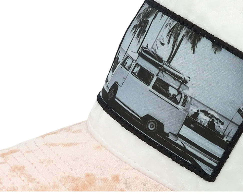 Surf Van Velvet White/Peach/Ivory A-frame Trucker - Calza Pennello