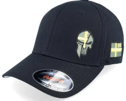 Sverige Sweden Army Skull Black Flexfit - Army Head