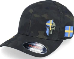 Sverige Sweden Color Army Skull Olive Flexfit - Army Head