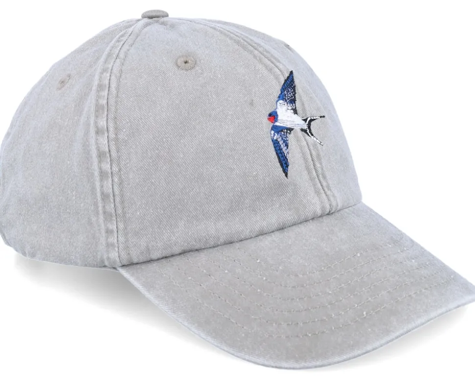 Swallow Bird Embroidery Grey Dad Cap - Wild Spirit