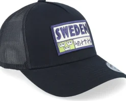 Sweden Patch Logo Black A-frame Trucker - Wild Spirit
