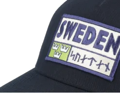 Sweden Patch Logo Black A-frame Trucker - Wild Spirit