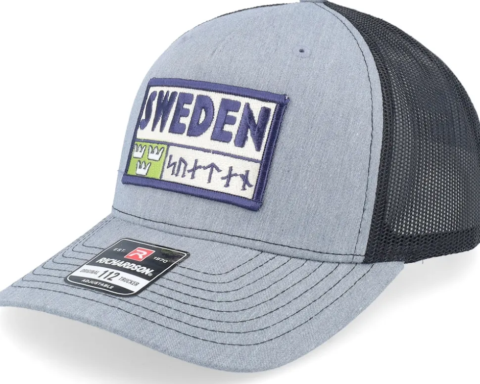 Sweden Patch Logo Heather Grey/Black A-frame Trucker - Wild Spirit