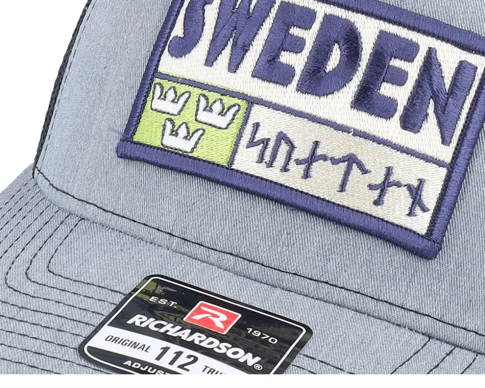 Sweden Patch Logo Heather Grey/Black A-frame Trucker - Wild Spirit
