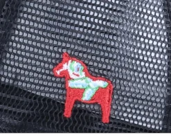 Sweden Ripped Flag Patch Dala Horse Black Trucker - Iconic