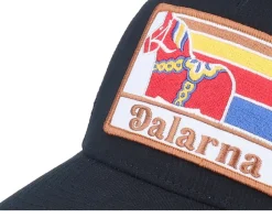 Swedish Dalarna Landscape Black A-Frame Trucker - Wild Spirit
