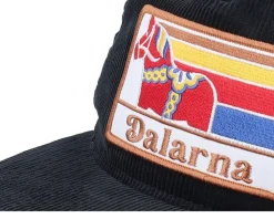 Swedish Dalarna Landscape Corduroy Black Snapback - Wild Spirit