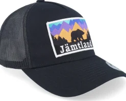 Swedish Jämtland Landscape Black A-Frame Trucker - Wild Spirit