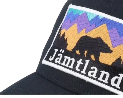 Swedish Jämtland Landscape Black A-Frame Trucker - Wild Spirit