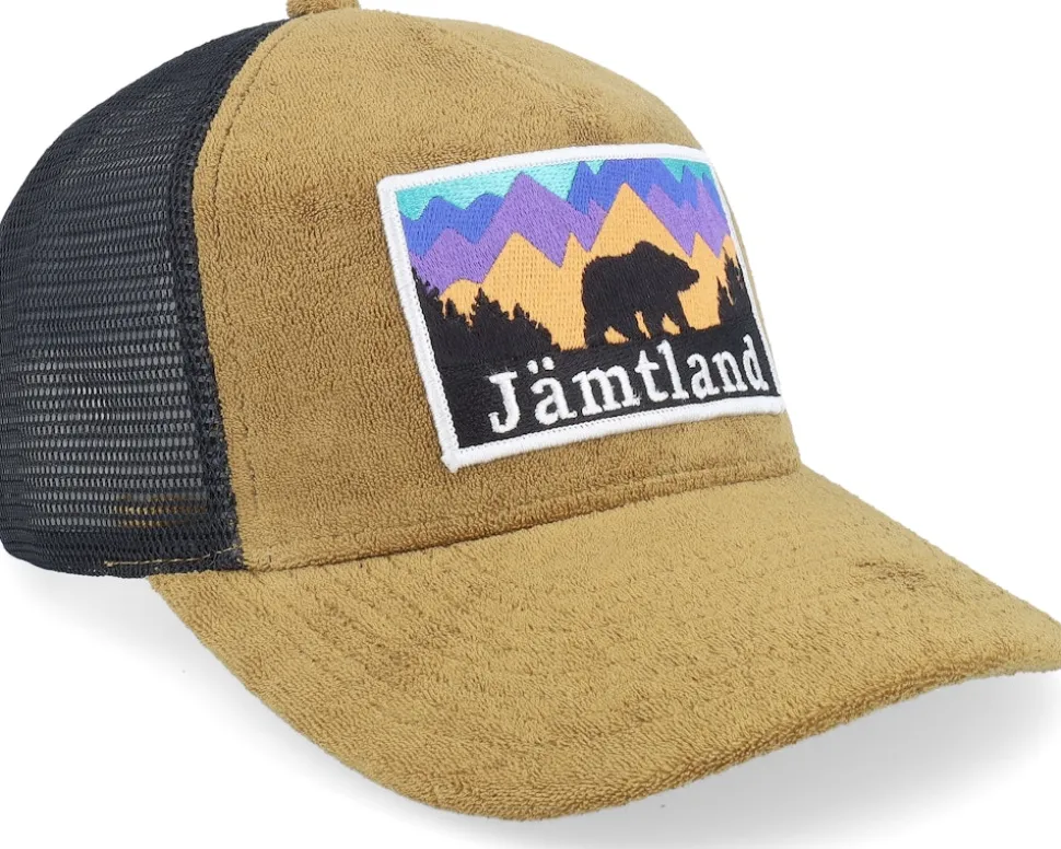 Swedish Jämtland Landscape Caramel/Black A-frame Trucker - Wild Spirit