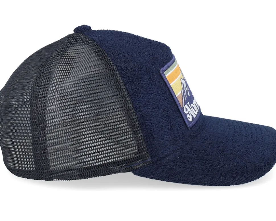 Swedish Norrbotten Landscape Terry Navy/Black A-Frame Trucker - Wild Spirit