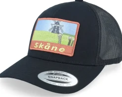 Swedish Skåne Landscape Patch Black A-Frame Trucker - Wild Spirit