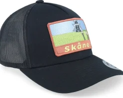 Swedish Skåne Landscape Patch Black A-Frame Trucker - Wild Spirit