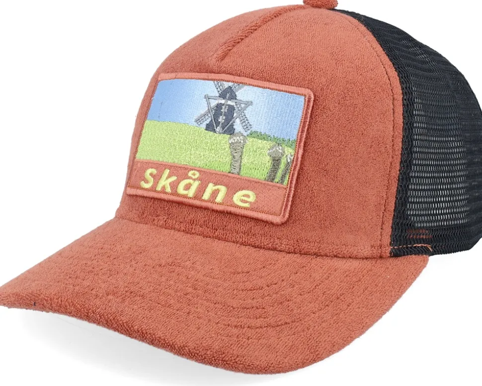 Swedish Skåne Landscape Rusty/Black A-Frame Trucker - Wild Spirit