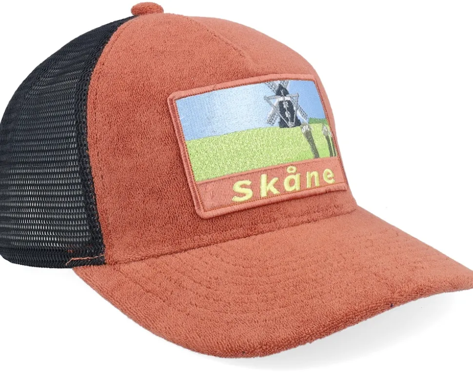 Swedish Skåne Landscape Rusty/Black A-Frame Trucker - Wild Spirit