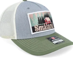Swedish Småland Landscape Patch Grey/Birch/Olive A-Frame Trucker - Wild Spirit