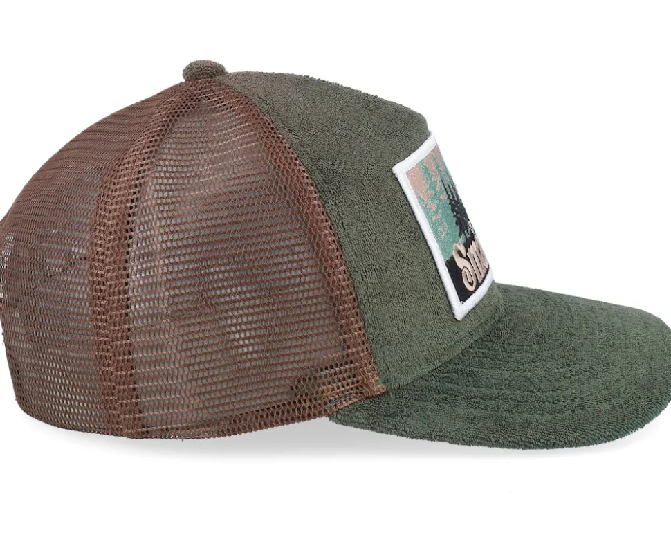 Swedish Småland Landscape Terry Green/Brown A-Frame Trucker - Wild Spirit