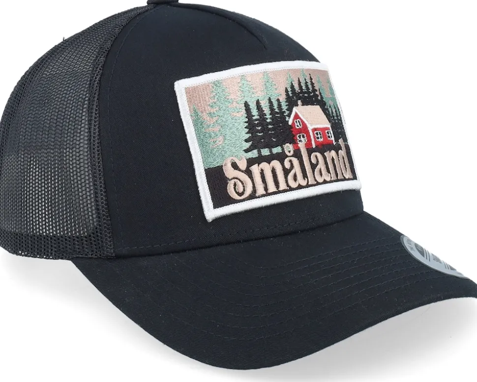 Swedish Småland Landscape Patch Black A-Frame Trucker - Wild Spirit
