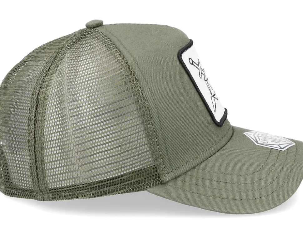 Swords And Dice D20 Patch Olive Trucker - Critiql Hit