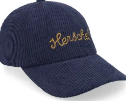 Sylas Corduroy Chain Stitch Cap Black Iris/Gold Yellow Dad Cap - Herschel