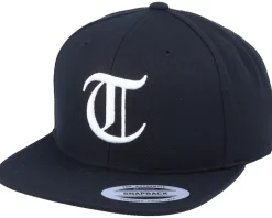 T Letter 3D Black Snapback - Iconic
