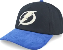 Tampa Bay Lightning Burnett Black/Blue Corduroy A-frame Adjustable - American Needle