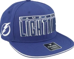 Tampa Bay Lightning Gino Flat Brim Blue Cobalt/White Snapback - Fanatics