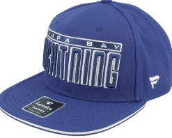 Tampa Bay Lightning Gino Flat Brim Blue Cobalt/White Snapback - Fanatics