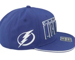 Tampa Bay Lightning Gino Flat Brim Blue Cobalt/White Snapback - Fanatics