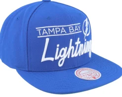 Tampa Bay Lightning Retro Lock Up Blue Snapback - Mitchell & Ness