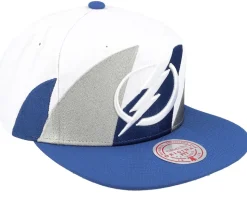 Tampa Bay Lightning Vintage Sharktooth White/Blue Snapback - Mitchell & Ness
