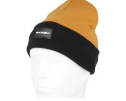 Tc Stretch Logo Beanie Blackout/Amber Yellow Cuff - Oakley