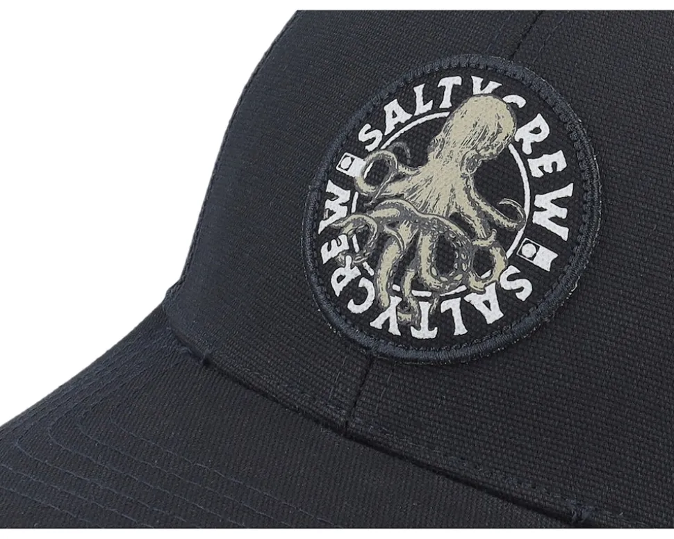 Tentacles Retro Black Trucker - Salty Crew