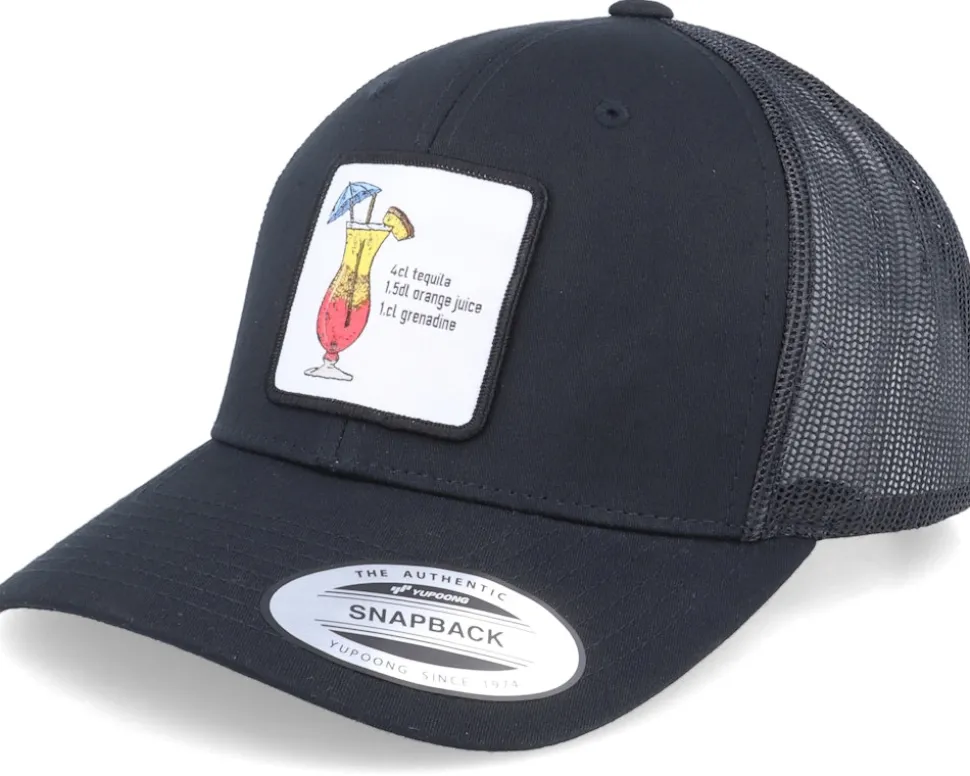 Tequila Sunrise Cocktail Patch Black Trucker - Iconic