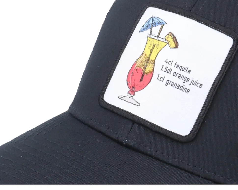 Tequila Sunrise Cocktail Patch Black Trucker - Iconic