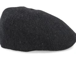 Texas 1 Wool Herringbone Black Flat Cap - Stetson