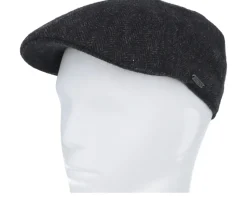 Texas 1 Wool Herringbone Black Flat Cap - Stetson