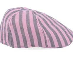 Texas Bold Linen Stripe Rose/Grey Stripe Flat Cap - Stetson