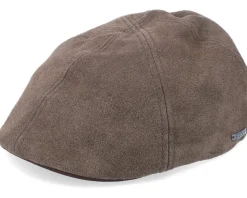 Texas Calf Split Dark Brown Flat Cap - Stetson