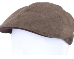 Texas Calf Split Dark Brown Flat Cap - Stetson