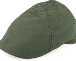 Texas Delave Organic Cotton Forest Green Flat Cap - Stetson